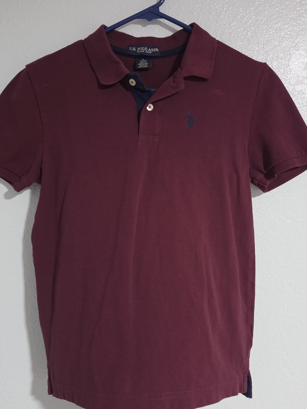 U.S. Polo Assn. Kid's Maroon Polo with Navy Trim